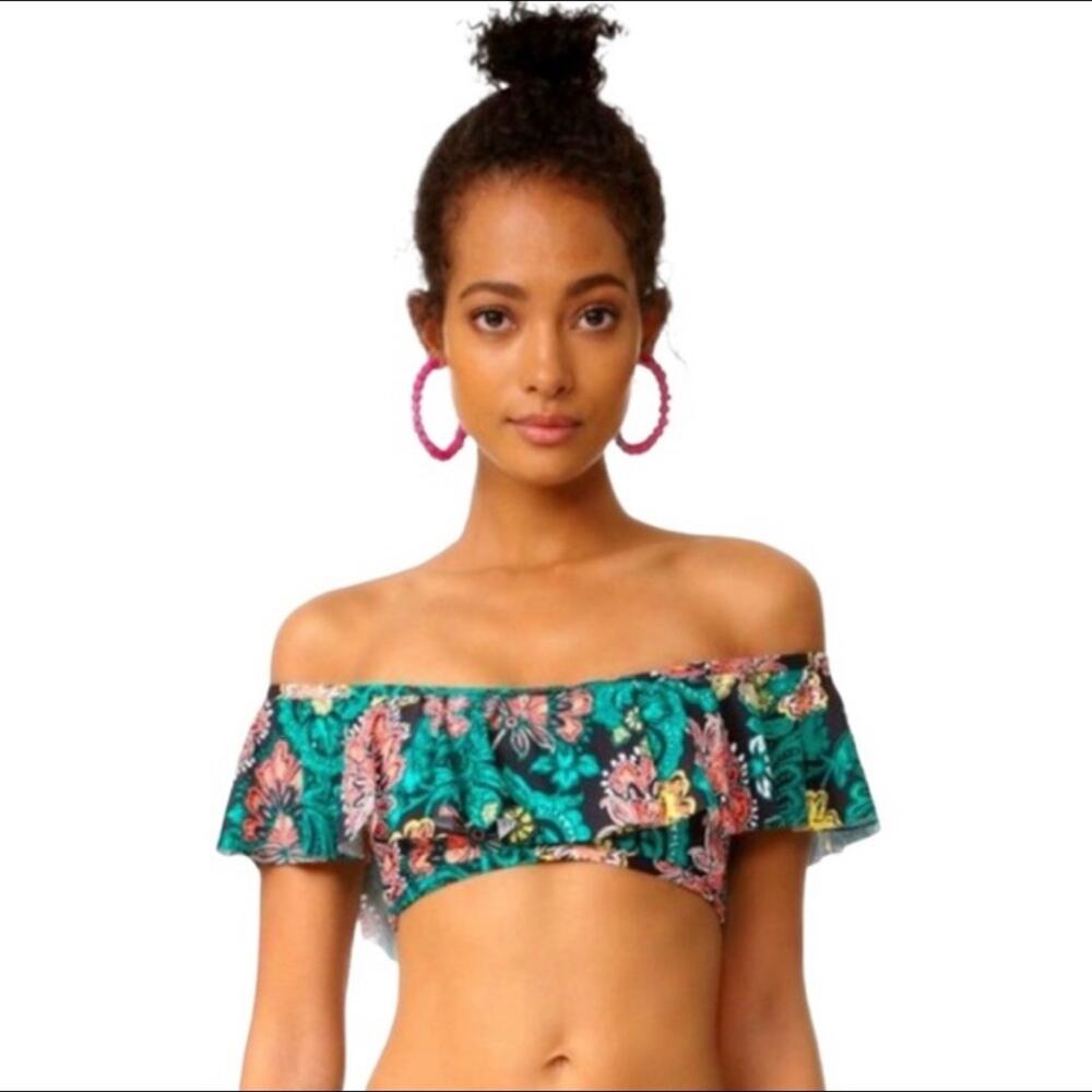 Splendid Swimsuit Farmhouse Ruffled Bandeau Medium Bikini Top New with tags - Picture 3 of 8